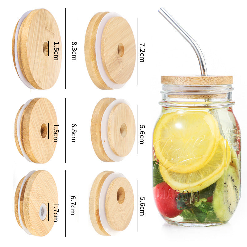 GUIRLA Glass Bottle Mason Drinking Cup with Stainless Steel Straw - GUIRLA