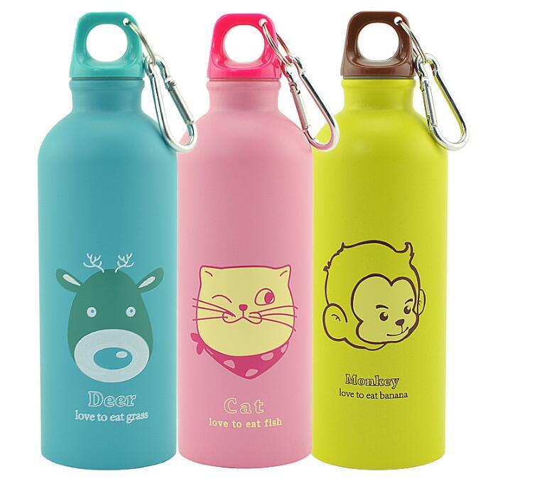 GUIRLA 500ml Cartoon Animals Water Bottle Portable Sports Bottle