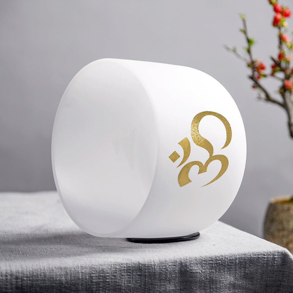 GUIRLA 528hz Crystal Yoga Ode Bowl Ohm Pattern