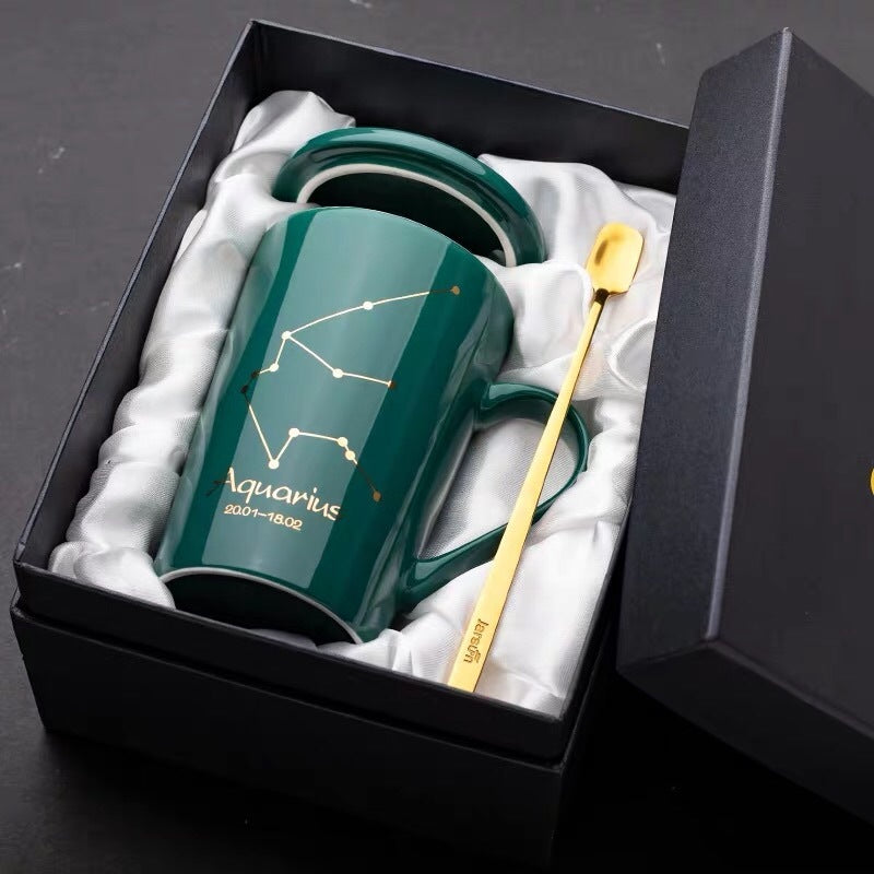 GUIRLA Dark green constellation ceramic mug gift set - GUIRLA
