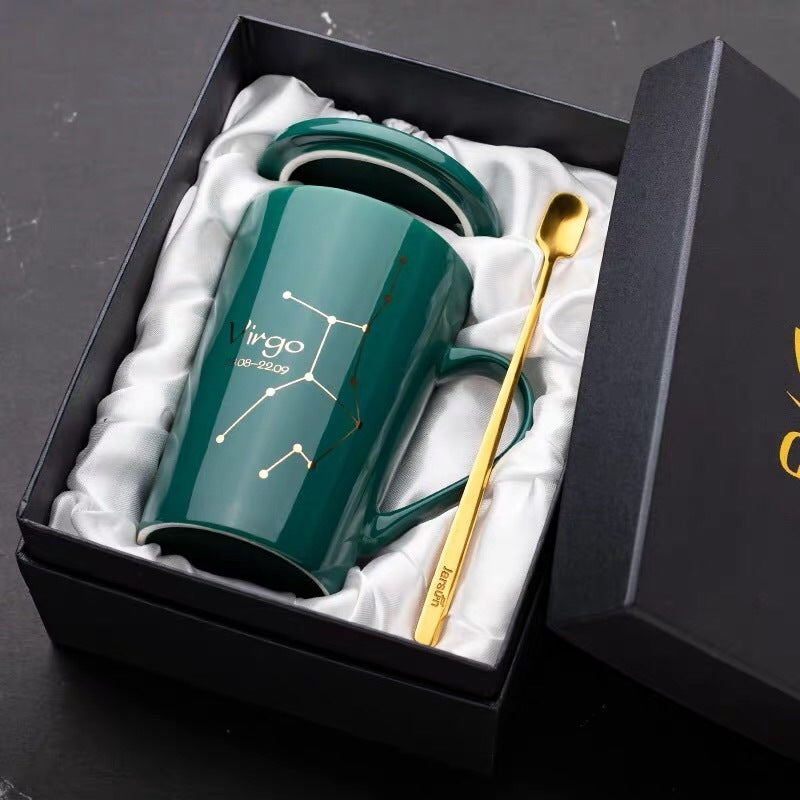 GUIRLA Dark green constellation ceramic mug gift set - GUIRLA