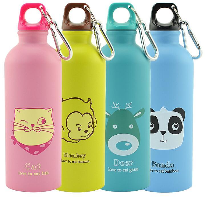 GUIRLA 500ml Cartoon Animals Water Bottle Portable Sports Bottle