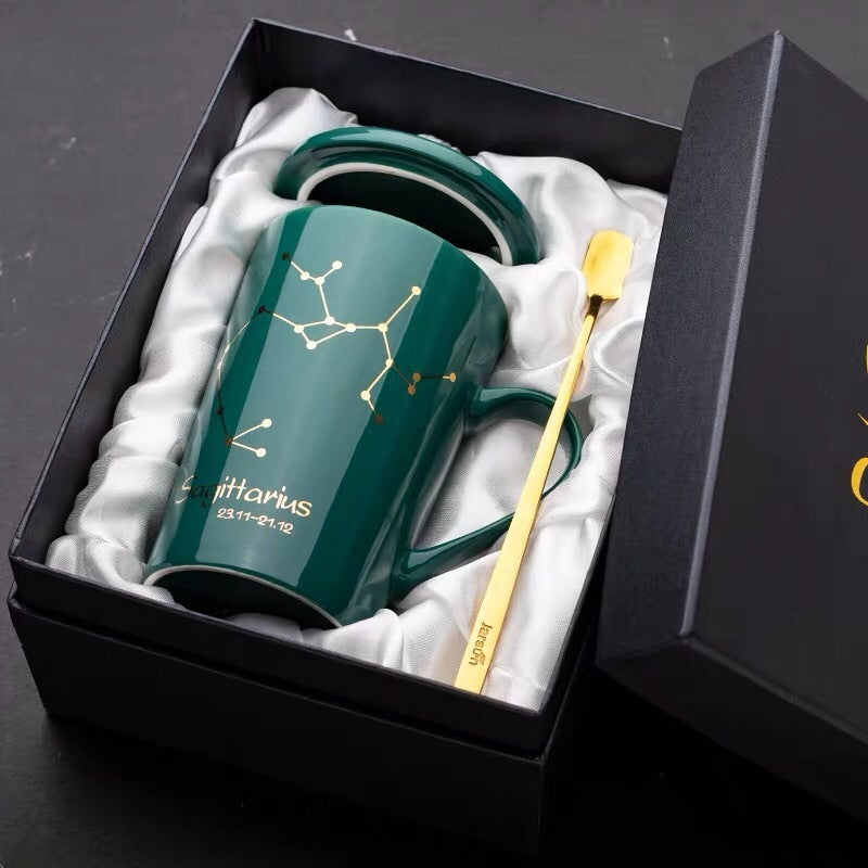 GUIRLA Dark green constellation ceramic mug gift set - GUIRLA