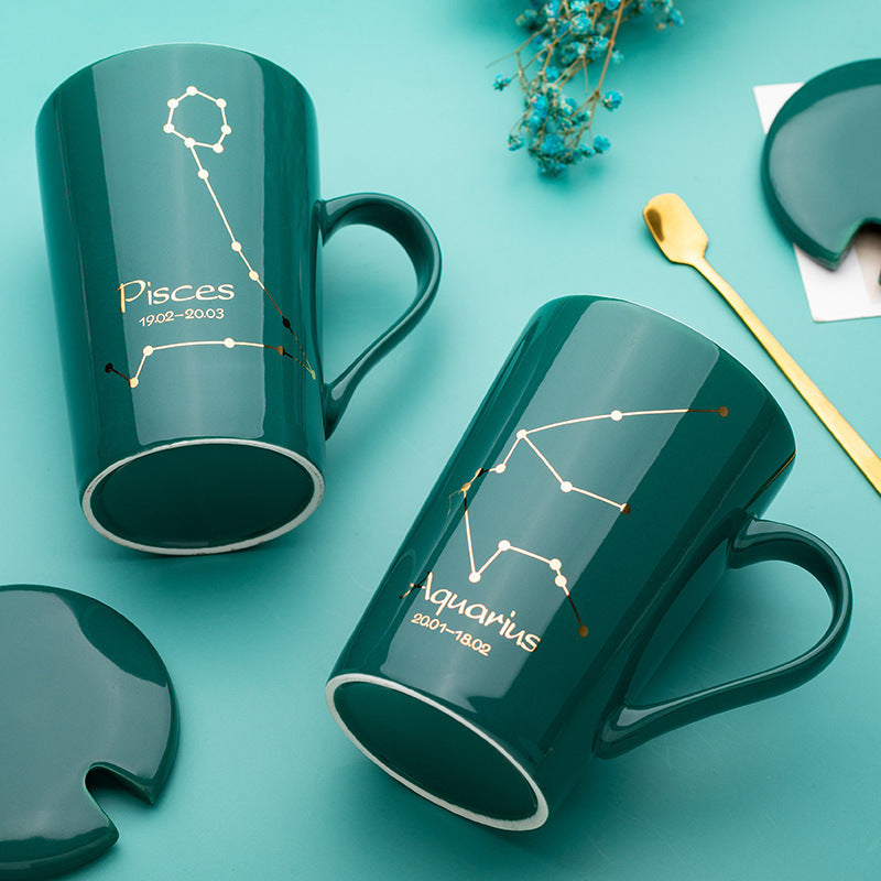 GUIRLA Dark green constellation ceramic mug gift set - GUIRLA