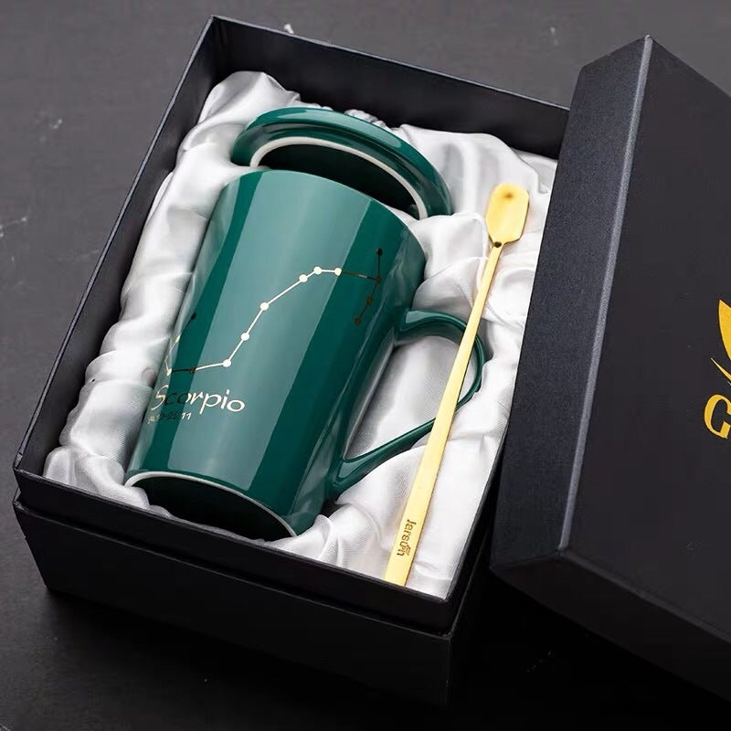 GUIRLA Dark green constellation ceramic mug gift set - GUIRLA