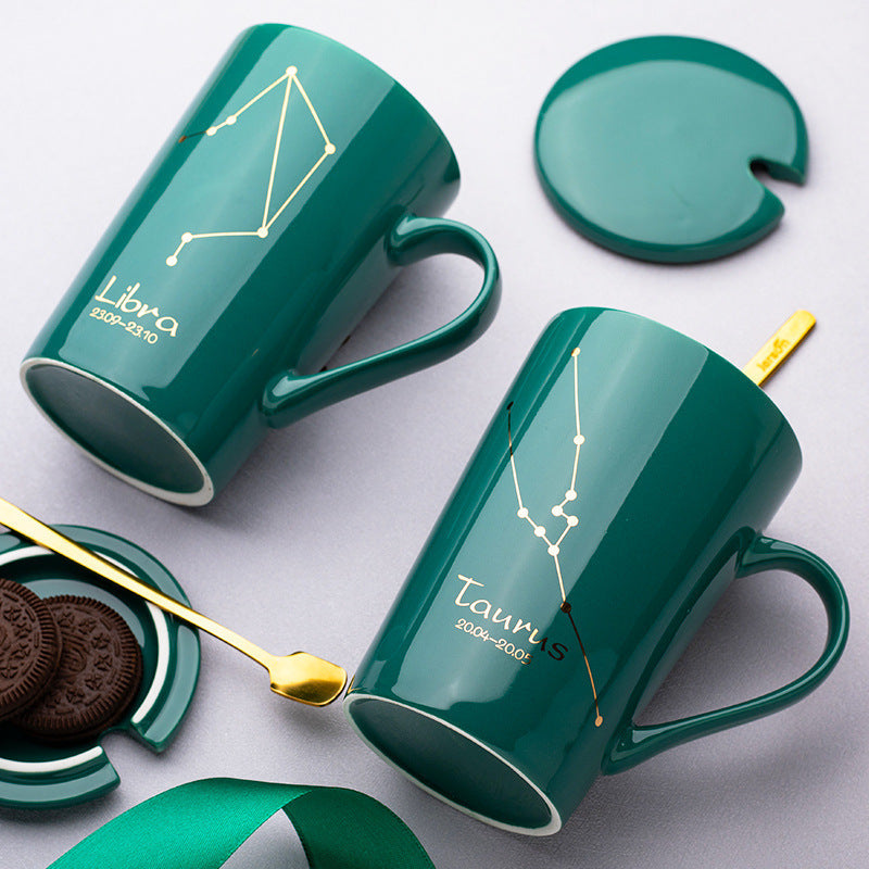 GUIRLA Dark green constellation ceramic mug gift set - GUIRLA