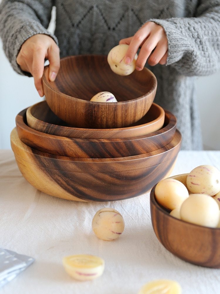 GUIRLA Acacia wooden bowl wooden tableware - GUIRLA