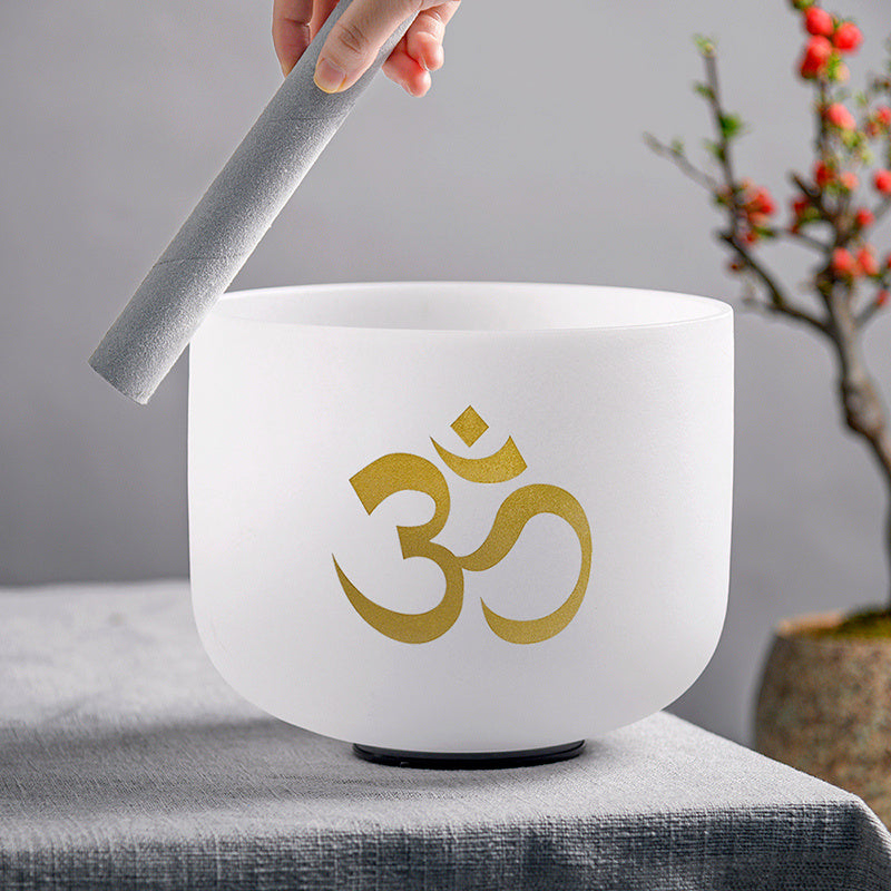 GUIRLA 528hz Crystal Yoga Ode Bowl Ohm Pattern