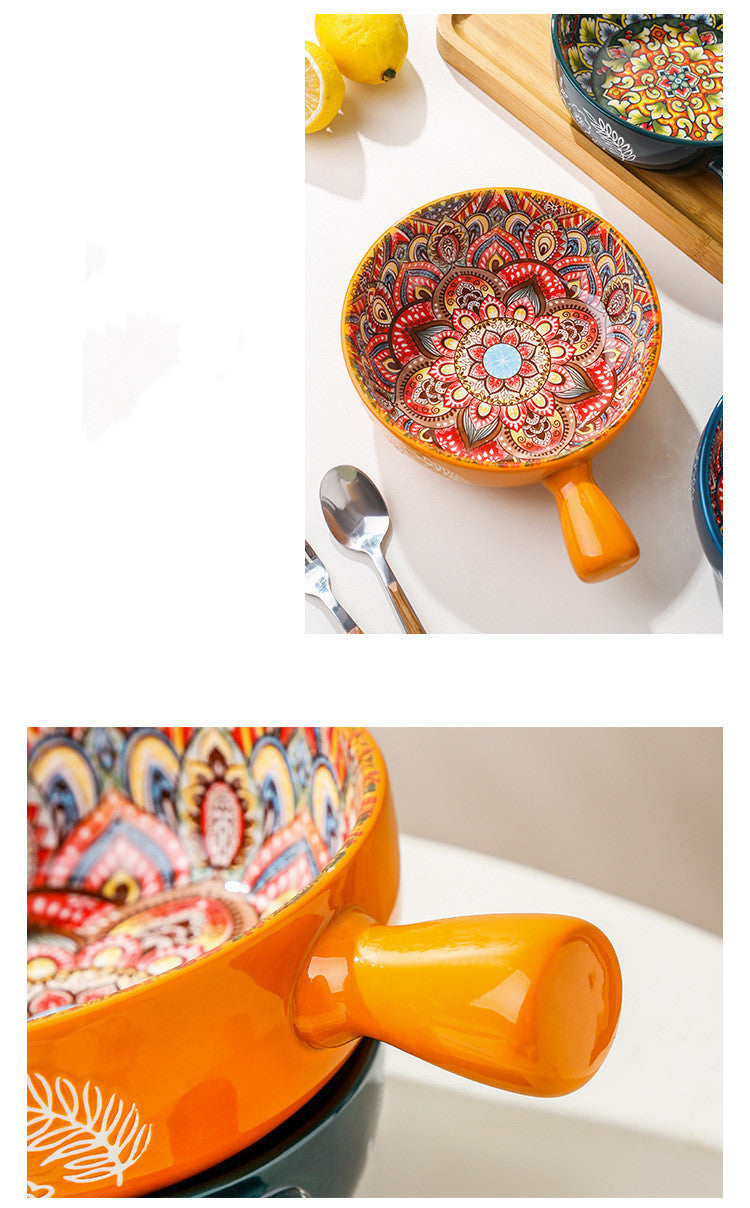 GUIRLA Glazed Salad Bowl Dessert Bowl Household