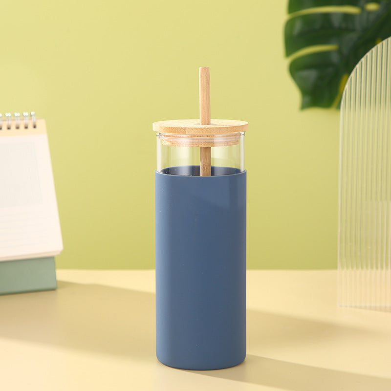 GUIRLA Bamboo Lid Glass Large Capacity High Borosilicate Bottle