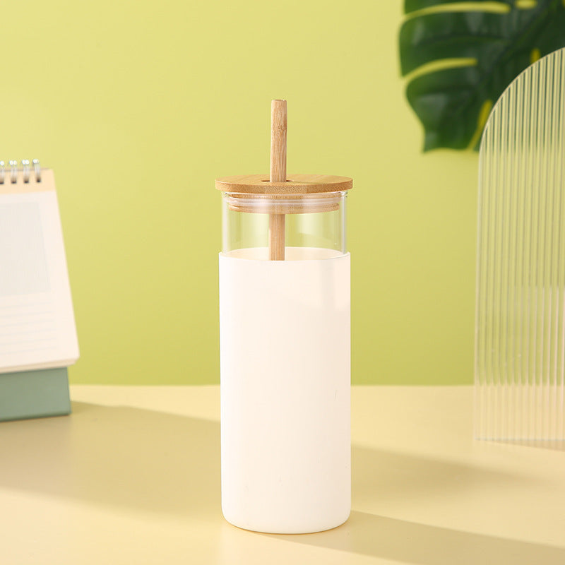 GUIRLA Bamboo Lid Glass Large Capacity High Borosilicate Bottle
