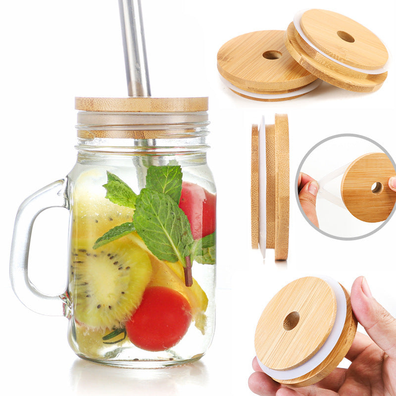 GUIRLA Glass Bottle Mason Drinking Cup with Stainless Steel Straw - GUIRLA