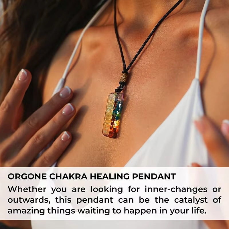 GUIRLA Retro Reiki Healing Energy Crystal Pendant Natural Stone For Yoga Meditation Spiritual 7 Chakra Jewelry Necklace Amulet - GUIRLA