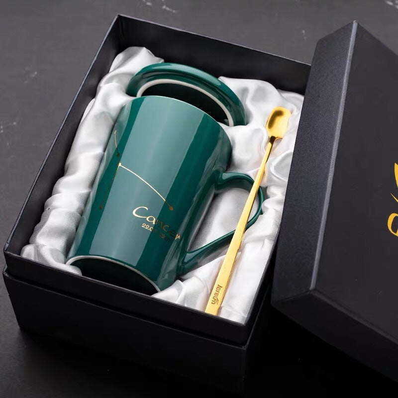 GUIRLA Dark green constellation ceramic mug gift set - GUIRLA