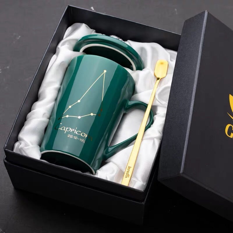 GUIRLA Dark green constellation ceramic mug gift set - GUIRLA