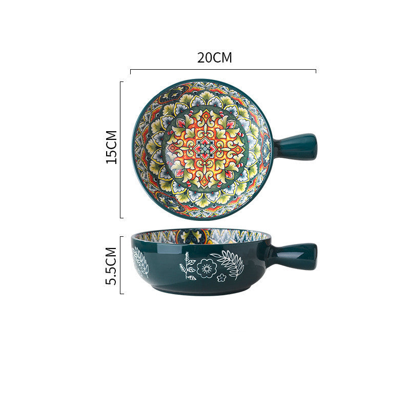 GUIRLA Glazed Salad Bowl Dessert Bowl Household