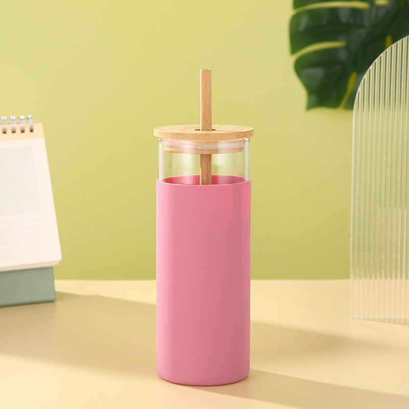 GUIRLA Bamboo Lid Glass Large Capacity High Borosilicate Bottle