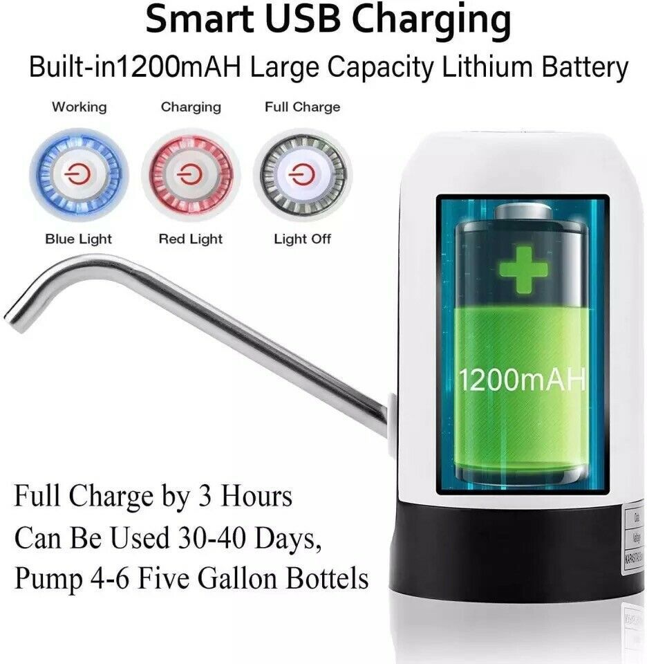 GUIRLA Water Bottle Electric Automatic Universal Dispenser 5 Gallon USB USB Water Dispenser Automatic Drinking Water Bottle - GUIRLA