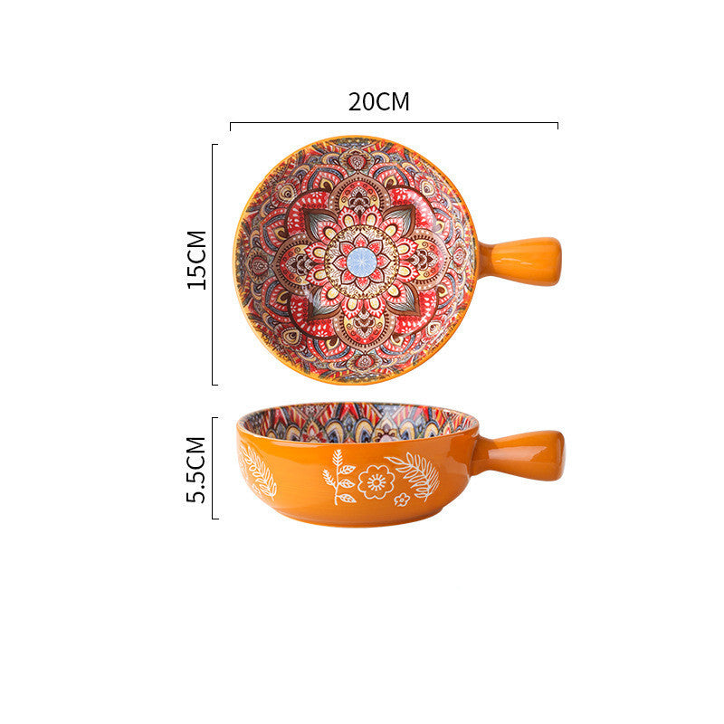 GUIRLA Glazed Salad Bowl Dessert Bowl Household