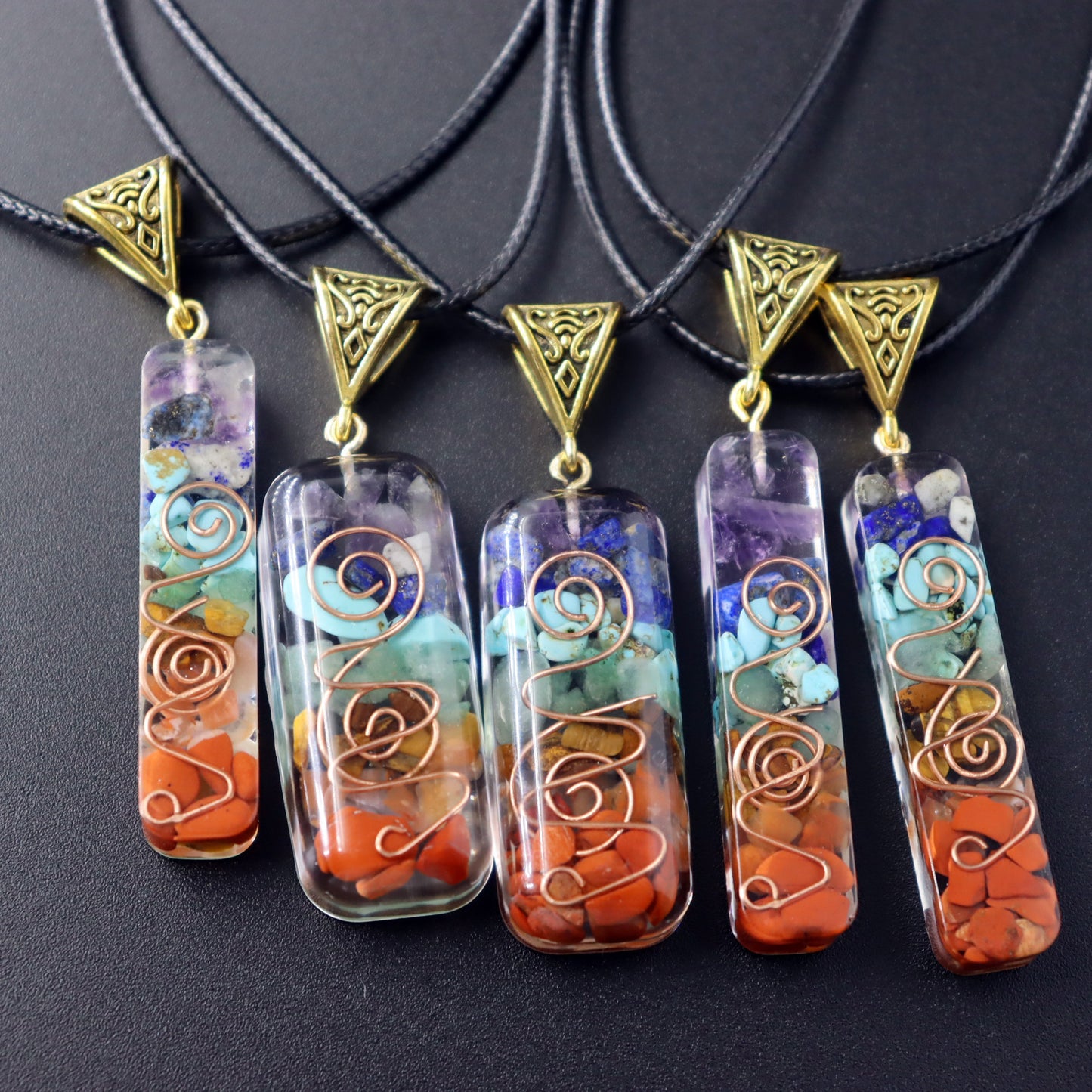 GUIRLA Retro Reiki Healing Energy Crystal Pendant Natural Stone For Yoga Meditation Spiritual 7 Chakra Jewelry Necklace Amulet - GUIRLA
