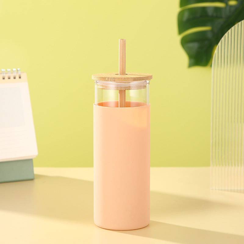 GUIRLA Bamboo Lid Glass Large Capacity High Borosilicate Bottle