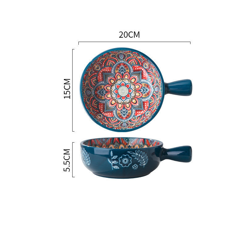 GUIRLA Glazed Salad Bowl Dessert Bowl Household