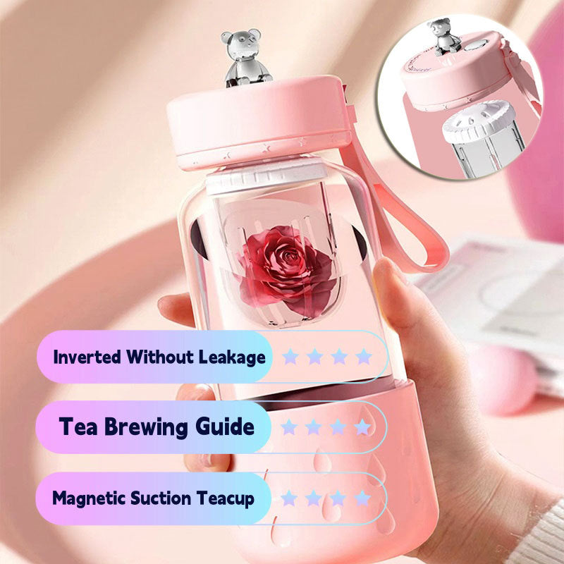 GUIRLA Tea Water Separation Magnetic Glass Water Cup Sealed Without Leakage Glass Tea Water Cup Infuser Tumbler Drinkware Water Bottle With Tea Filter - GUIRLA