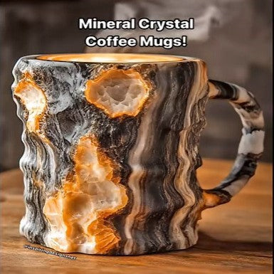 400ml Resin Mineral Crystal Coffee Mugs With Handles Elegant Mineral Crystal Cup For Workplace Home Decor Christmas Gift Kitchen Gadgets