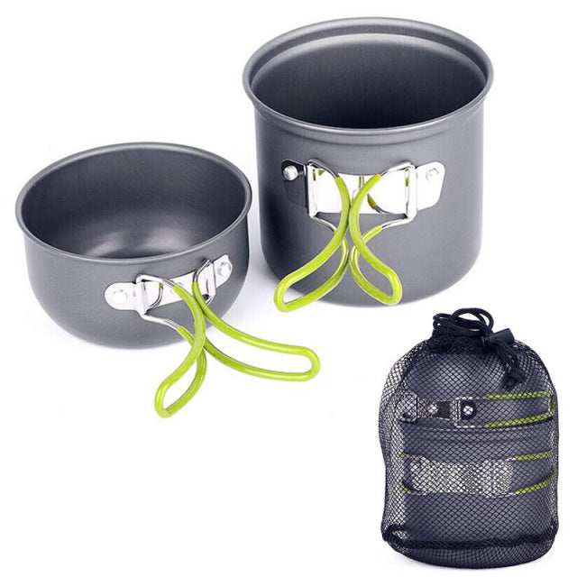 Portable Camping Cookware Cooking Set with Folding Pot, Water Bottle and  Pans Set with Mesh Bag for Outdoor Backpacking, Hiking, Picnic - China Camping  Cooking Set and Cookware Set price